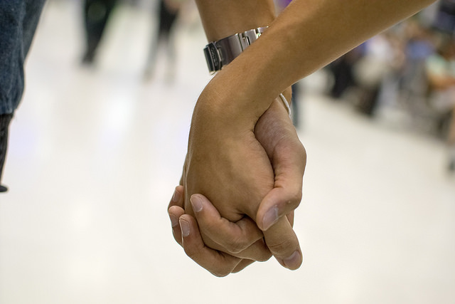 holding hands